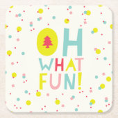 Oh wat vette kerstbomen kleurrijke Confetti Stippe Kartonnen Onderzetters (Voorkant)