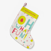 Oh wat vette kerstbomen kleurrijke Confetti Stippe Kleine Kerstsok (Voorkant (Hangend))