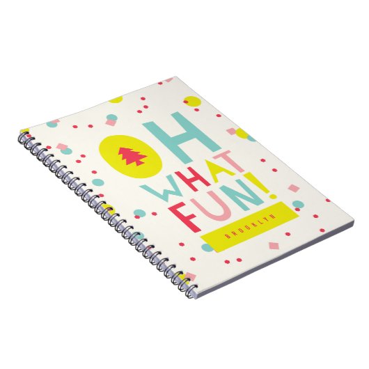 Oh wat vette kerstbomen kleurrijke Confetti Stippe Notitieboek (Rechterzijde)