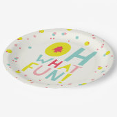 Oh wat vette kerstbomen kleurrijke Confetti Stippe Papieren Bordje (Gekanteld)