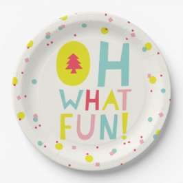 Oh wat vette kerstbomen kleurrijke Confetti Stippe Papieren Bordje