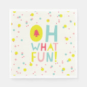 Oh wat vette kerstbomen kleurrijke Confetti Stippe Servet (Voorkant)