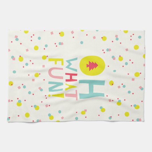 Oh wat vette kerstbomen kleurrijke Confetti Stippe Theedoek (Horizontaal)