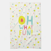 Oh wat vette kerstbomen kleurrijke Confetti Stippe Theedoek (Verticaal)