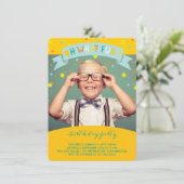 Oh wat vun Confetti kinderen Birthday party uitnod Kaart (Staand voorkant)