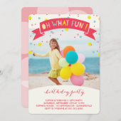 Oh wat vun Confetti kinderen Birthday party uitnod Kaart (Voorkant / Achterkant)