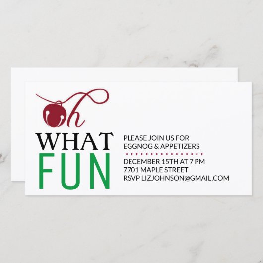 OH WAT VUN HOLIDAY PARTY INVITATION SAVE THE DATE (Voorkant / Achterkant)