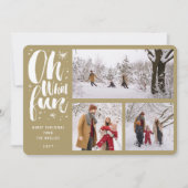 Oh wat vun penseel met mousserende sterren 3 Foto Feestdagenkaart (Voorkant)