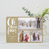 Oh wat vun penseel met mousserende sterren 3 Foto Feestdagenkaart (Staand voorkant)