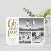 Oh wat vun penseel met mousserende sterren 3 Foto Feestdagenkaart (Staand voorkant)