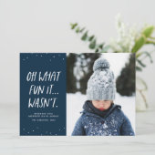 Oh wat was het leuk was helemaal niet grappig sarc feestdagenkaart (Staand voorkant)