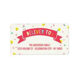 Oh Welk Fun Banner Confetti Holiday Return Adres Etiket