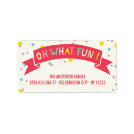 Oh Welk Fun Banner Confetti Stippen Holiday Adres Etiket