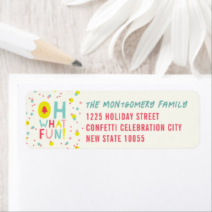Oh Welk Fun Confetti Stippen Holiday Return Adres Etiket