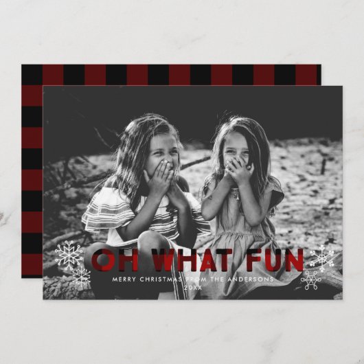 Oh welke Fun Red Buffalo met kerstkaart (Voorkant / Achterkant)