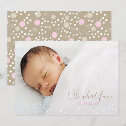 Oh welke Fun Retro Kerstfeestdag fotokaart Feestdagenkaart (Voorkant / Achterkant)