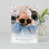 Oh welke Fun Silver Snowflake Verticale Foto Folie Feestdagenkaart (Staand Voorkant)
