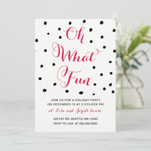 Oh welke uitnodigingen van de Fun Party (Staand voorkant)