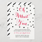 Oh welke uitnodigingen van de Fun Party (Voorkant / Achterkant)