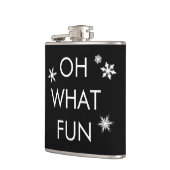 Oh welke vun kerstsnowflake fles - zwart-wit heupfles (Links)