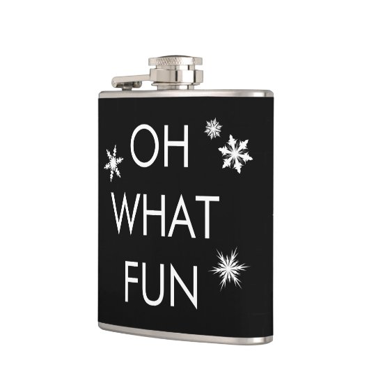 Oh welke vun kerstsnowflake fles - zwart-wit heupfles (Links)