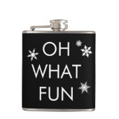 Oh welke vun kerstsnowflake fles - zwart-wit heupfles (Voorkant)
