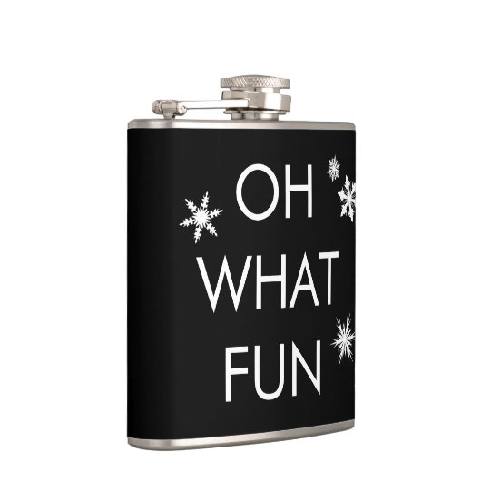 Oh welke vun kerstsnowflake fles - zwart-wit heupfles (Rechts)