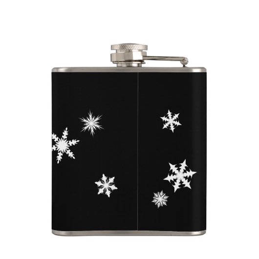 Oh welke vun kerstsnowflake fles - zwart-wit heupfles (Achterkant)