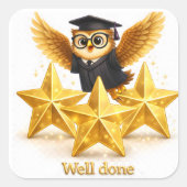 Oh well done three goal stars achievement square s vierkante sticker (Voorkant)