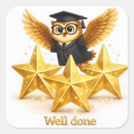 Oh well done three goal stars achievement square s vierkante sticker