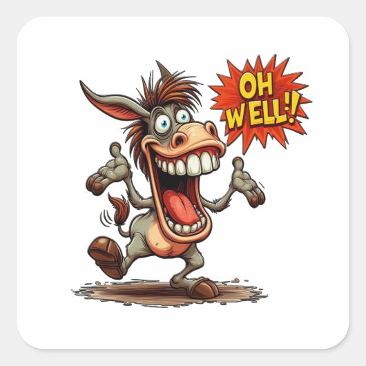 Oh Well Donkey - Quote Sticker (Voorkant)