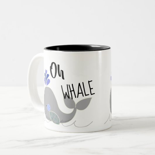 Oh Whale Fun Coffee Mok (Voorkant links)