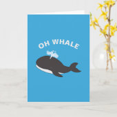 Oh Whale Funny Ocean Zee Animal Fish Pun Kaart (Gele Bloem)