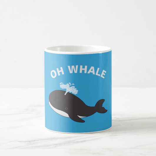 Oh Whale Funny Ocean Zee Animal Fish Pun Koffiemok (Center)