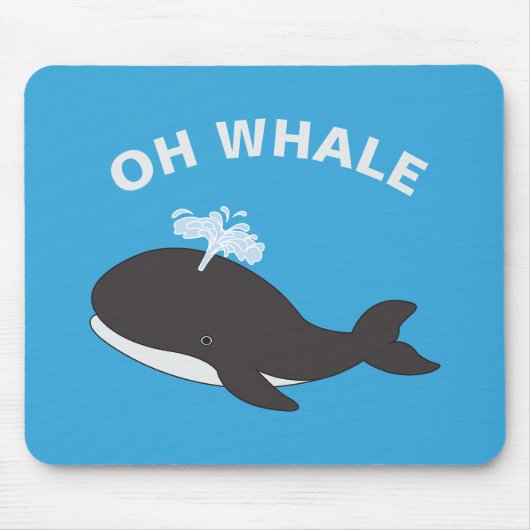 Oh Whale Funny Ocean Zee Animal Fish Pun Muismat (Voorkant)