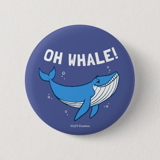 Oh Whale Ronde Button 5,7 Cm (Voorkant)