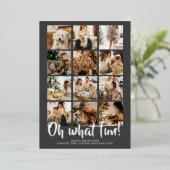 Oh What Fun 12 Photo Kerstfeestay Sason Folie Feestdagenkaart (Staand Voorkant)