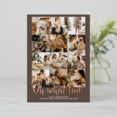 Oh What Fun 12 Photo Kerstfeestay Sason Folie Feestdagenkaart (Staand Voorkant)