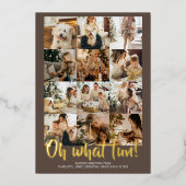 Oh What Fun 12 Photo Kerstfeestay Sason Folie Feestdagenkaart (Voorkant)