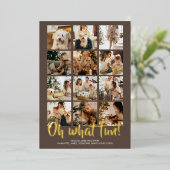 Oh What Fun 12 Photo Kerstfeestay Sason Folie Feestdagenkaart (Staand Voorkant)