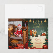 Oh What Fun 1st Birthday Photo Christmas Briefkaart (Voorkant / Achterkant)