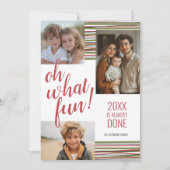 Oh What Fun - 20XX is bijna Gereed - rood 3 Foto Feestdagenkaart (Voorkant)