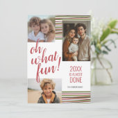 Oh What Fun - 20XX is bijna Gereed - rood 3 Foto Feestdagenkaart (Staand voorkant)