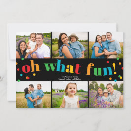 Oh What Fun 6 Photo Collage Christmas Holiday Card Feestdagenkaart