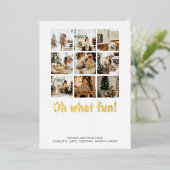 Oh What Fun 9 Photo Kerstfeestay Season Folie Feestdagenkaart (Staand Voorkant)