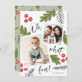 Oh What Fun Berry Snapshot Multi-Photo Aankondiging (Voorkant / Achterkant)