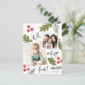 Oh What Fun Berry Snapshot Multi-Photo Feestdagenkaart (Staand voorkant)