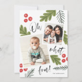 Oh What Fun Berry Snapshot Multi-Photo Feestdagenkaart (Voorkant)