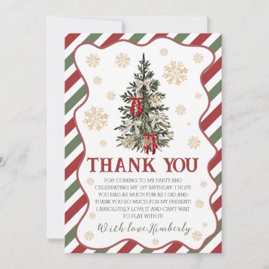 Oh What Fun Birthday Thank You Card Kaart (Voorkant)