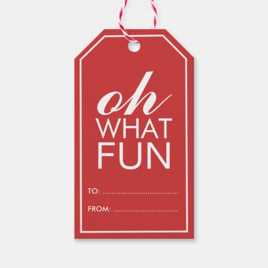 Oh What Fun Cadeaulabel (Voorkant)